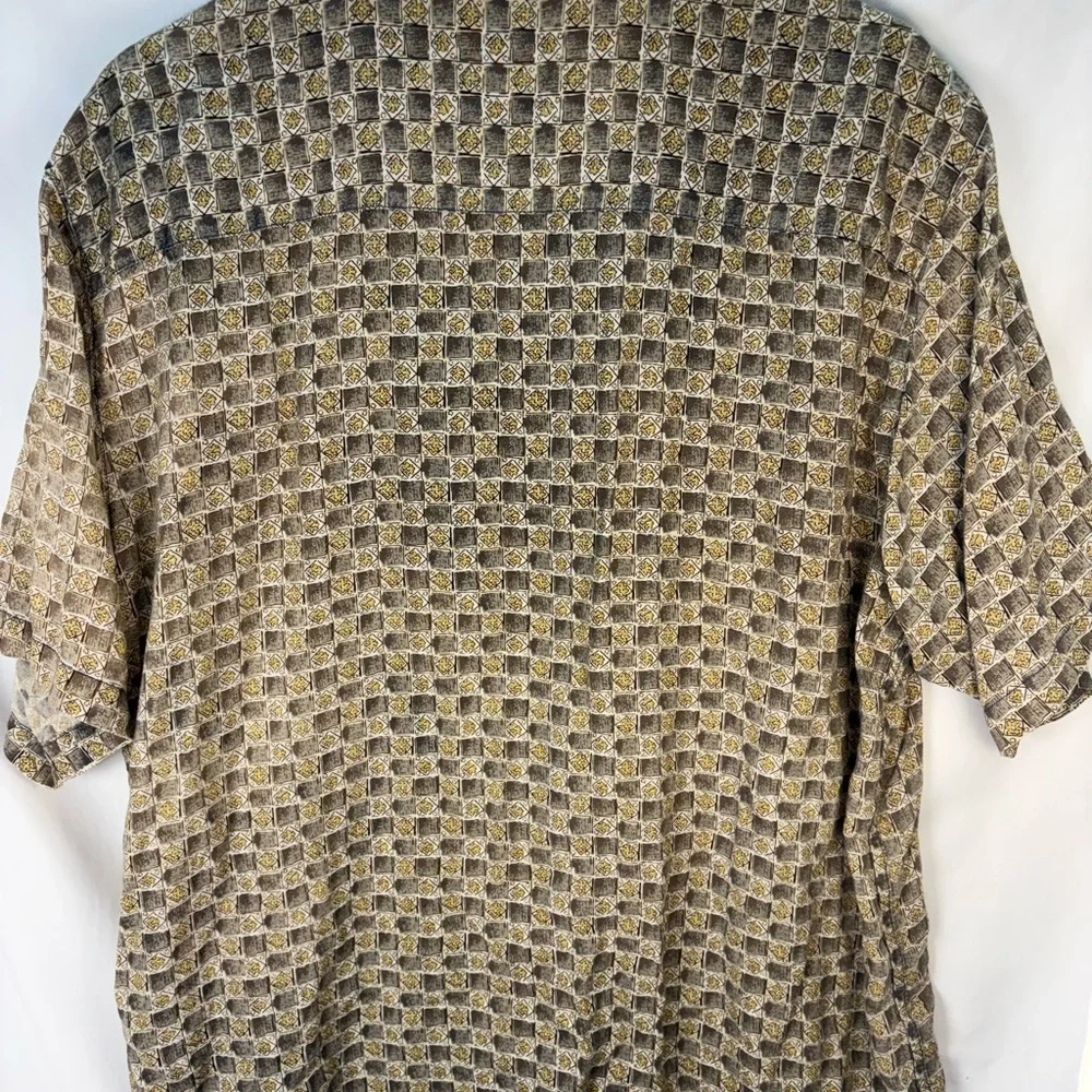 Vtg Willow Bay Rayon Button-Up Shirt Mens XL 90s Geometric Print Short Sleeve - Picture 3 of 4